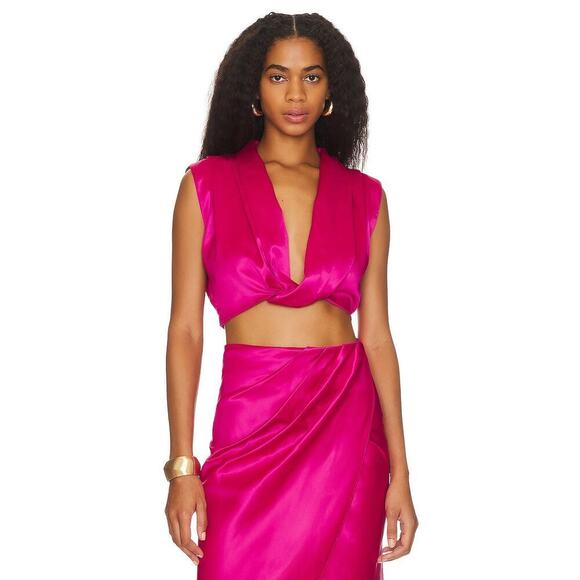 Line and Dot Lisa top in Berry size XS summer Resort wear Vibrant barbiecore - Picture 1 of 13